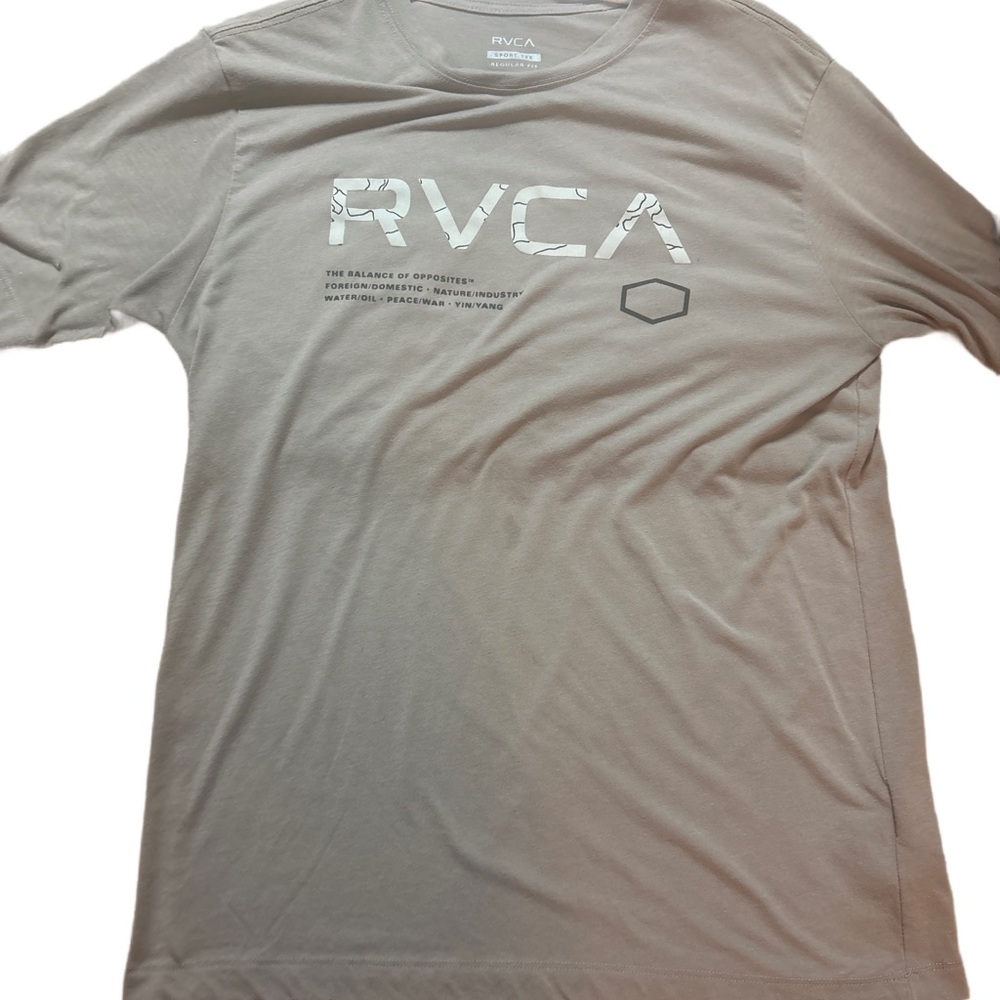RVCA Men's Light Gray Short Sleeve Tee